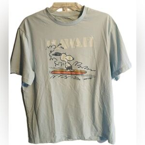 American Eagle Outfitters Blue Snoopy Surfing Hawaii T-Shirt size Lg NWOT